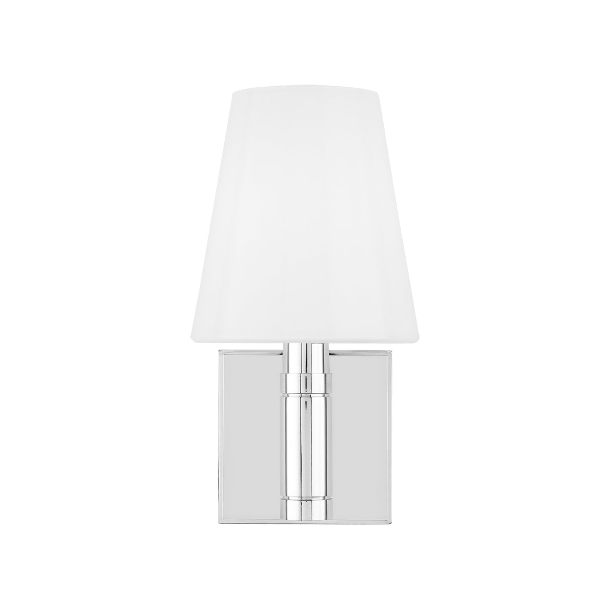 Petra Wall Sconce 11", Polished Nickel and Milk Glass
