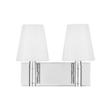 Petra 2 Light Vanity, Polished Nickel and Milk Glass