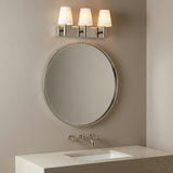 Petra 3 Light Vanity, Polished Nickel and Milk Glass