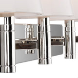 Petra 4 Light Vanity, Polished Nickel and Milk Glass