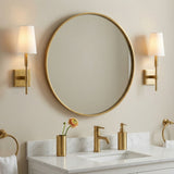 Petra Wall Sconce 17, Modern Brass for Modern home with Beige walls