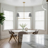 Weston 2 Light Linear Pendant 36", Gray and Satin Brass