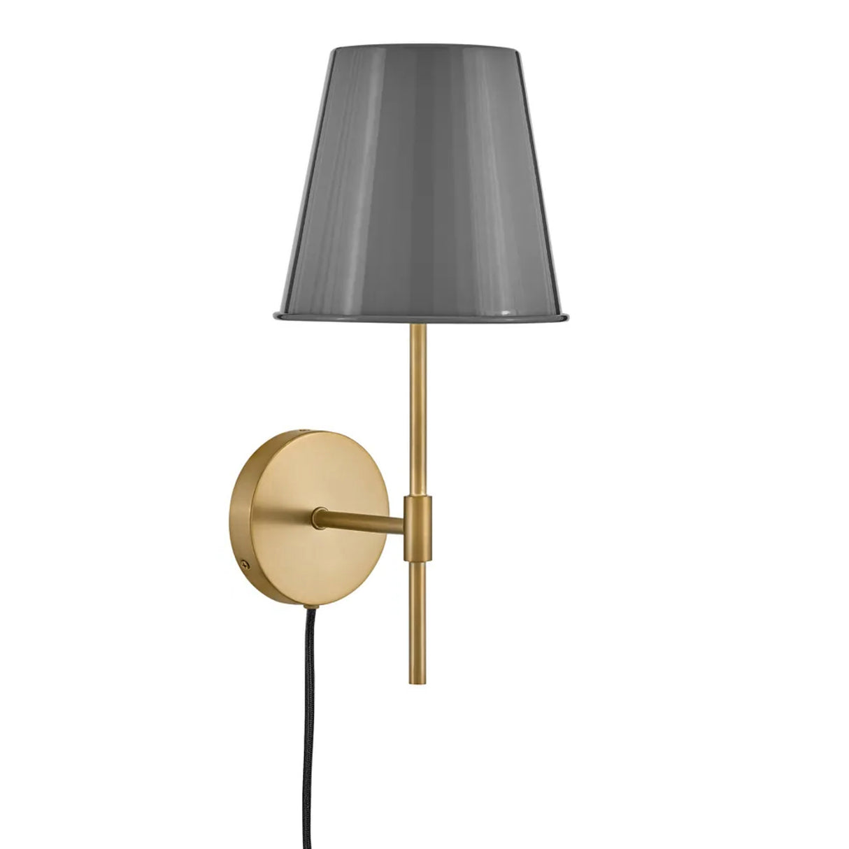 Weston Medium Wall Sconce 17", Gray and Satin Brass