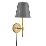 Weston Medium Wall Sconce 17", Gray and Satin Brass