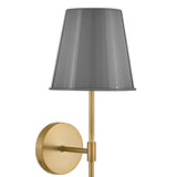 Weston Medium Wall Sconce 17", Gray and Satin Brass