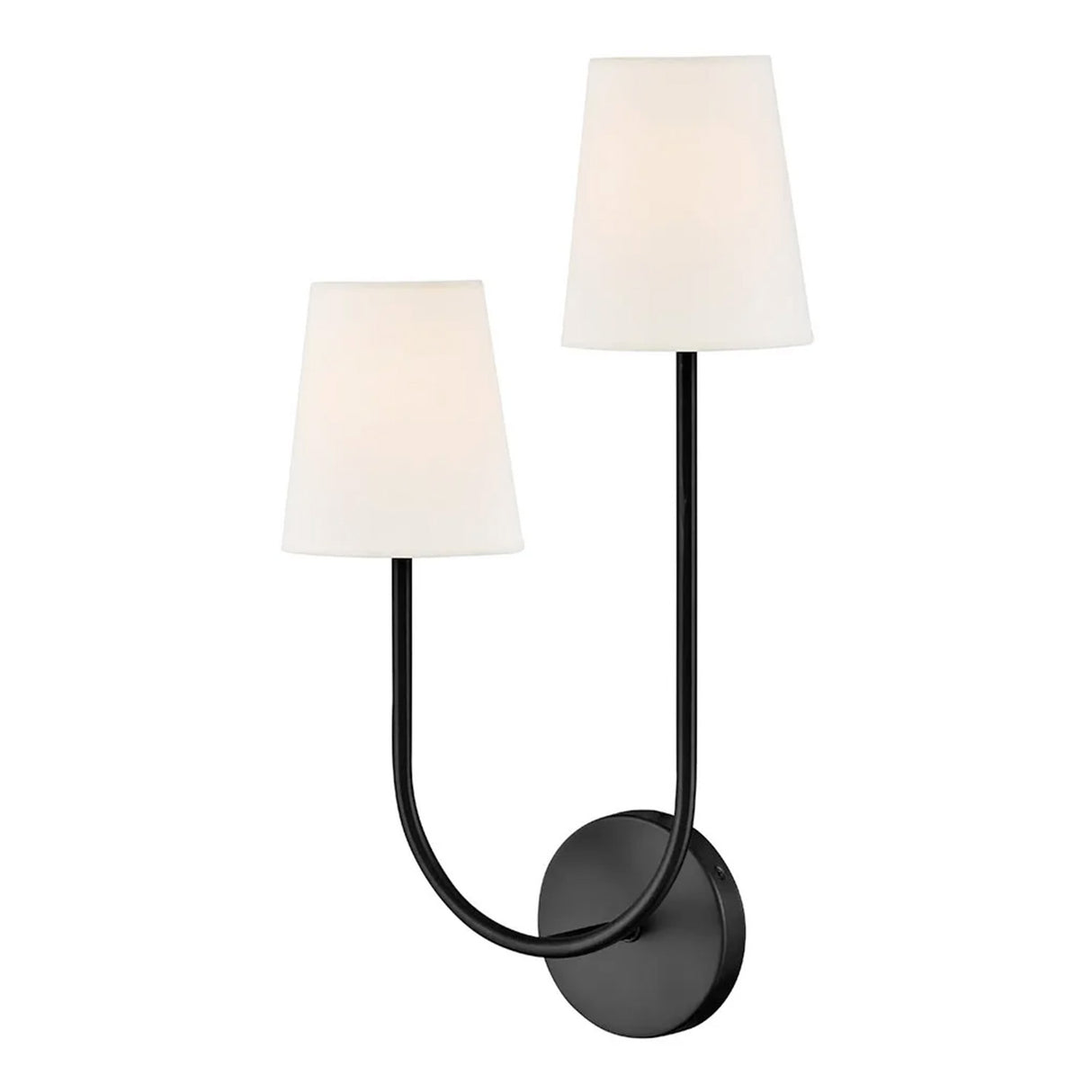 Greta Double Wall Sconce, Black (Style LEFT)