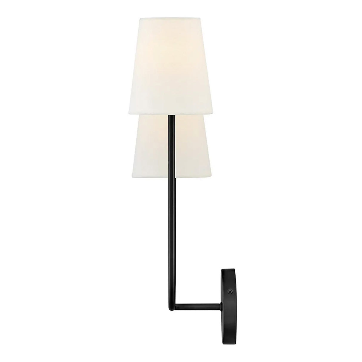 Greta Double Wall Sconce, Black (Style LEFT)