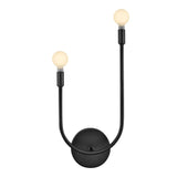 Greta Double Wall Sconce, Black (Style LEFT)