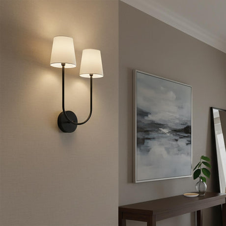 Greta Double Wall Sconce, Black