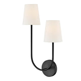 Greta Double Wall Sconce, Black (Style RIGHT)