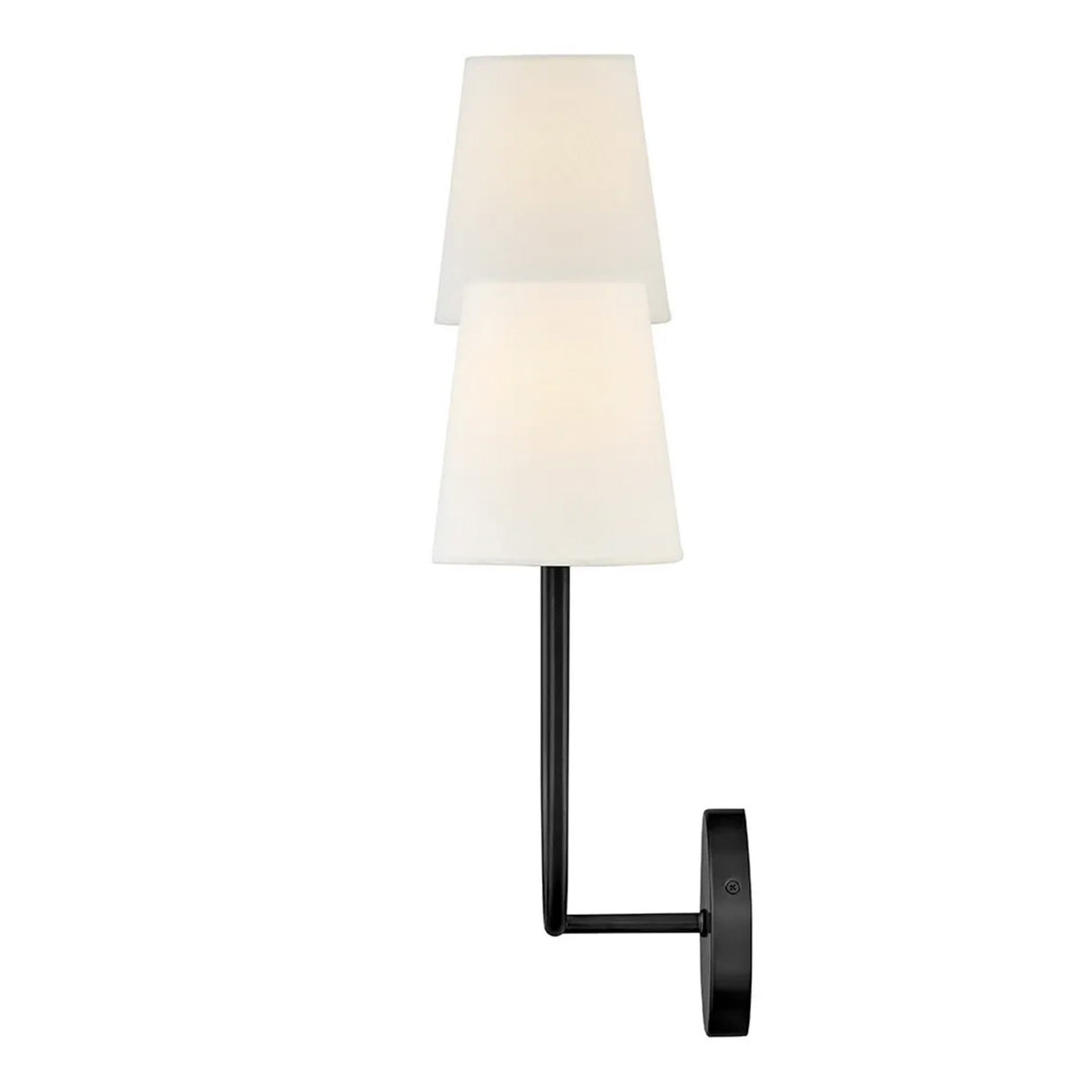 Greta Double Wall Sconce, Black (Style RIGHT)