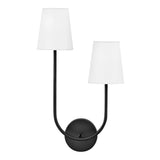 Greta Double Wall Sconce, Black (Style RIGHT)