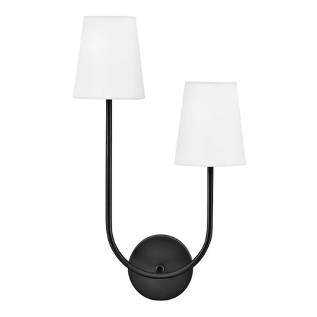Greta Double Wall Sconce, Black (Style RIGHT)