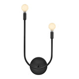 Greta Double Wall Sconce, Black (Style RIGHT)