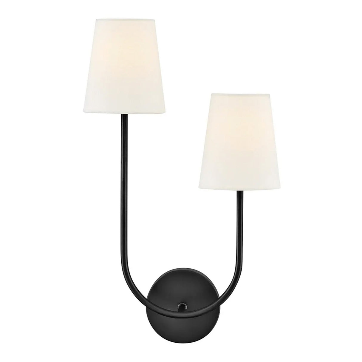 Greta Double Wall Sconce, Black (Style RIGHT)