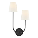 Greta Double Wall Sconce, Black (Style RIGHT)