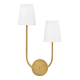 Greta Double Wall Sconce, Satin Brass (Style RIGHT)