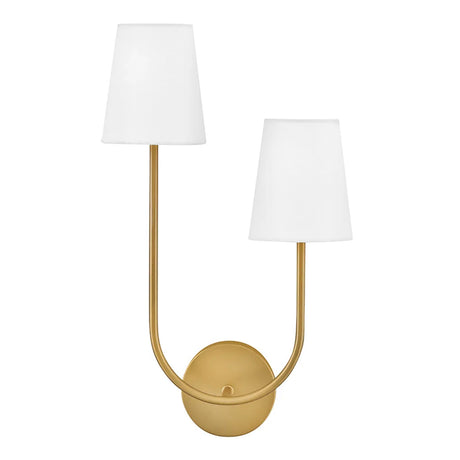 Greta Double Wall Sconce, Satin Brass (Style RIGHT)