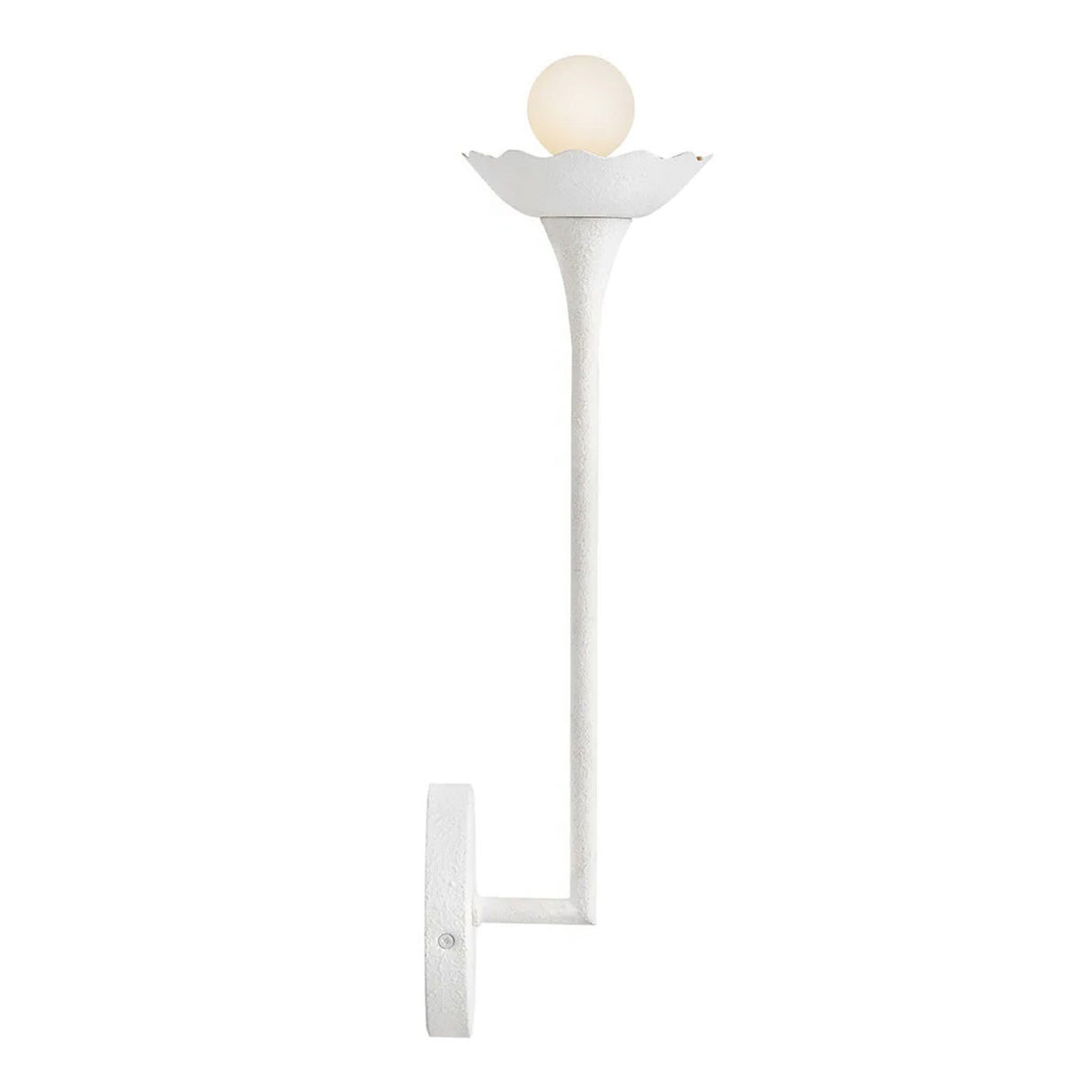 Posey Wall Sconce 16", Textured White with Rustic Brass Accents
