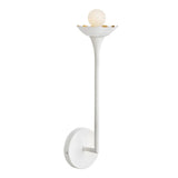 Posey Wall Sconce 16", Textured White with Rustic Brass Accents