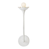 Posey Wall Sconce 16", Textured White with Rustic Brass Accents