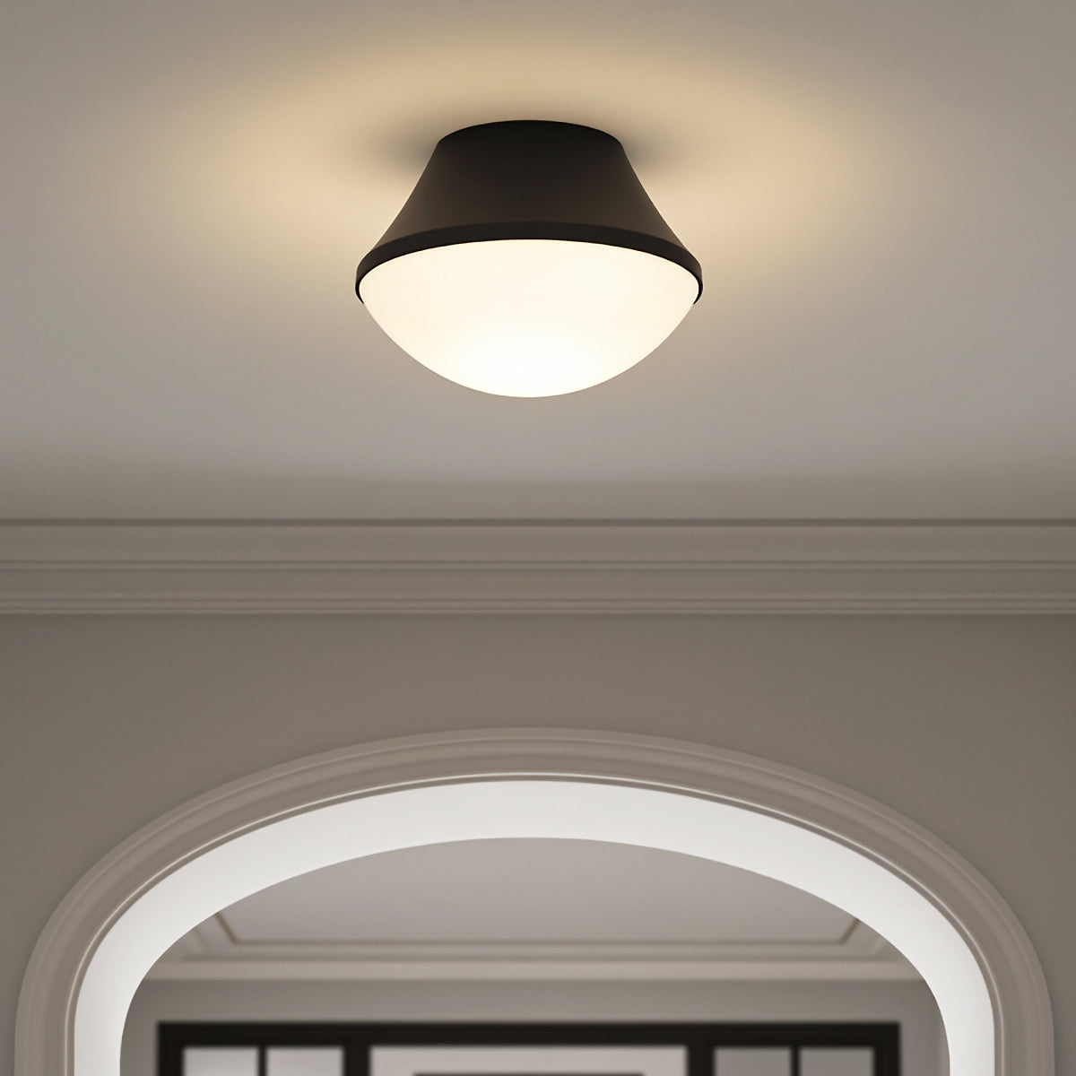 Skylar Flush Mount 11, Matte Black for Modern home with Gray Walls