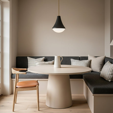 Skylar Pendant 11, Matte Black and Satin Brass for Modern home with Cream Walls