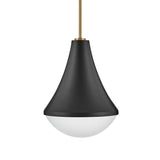 Skylar Pendant 11", Matte Black and Satin Brass