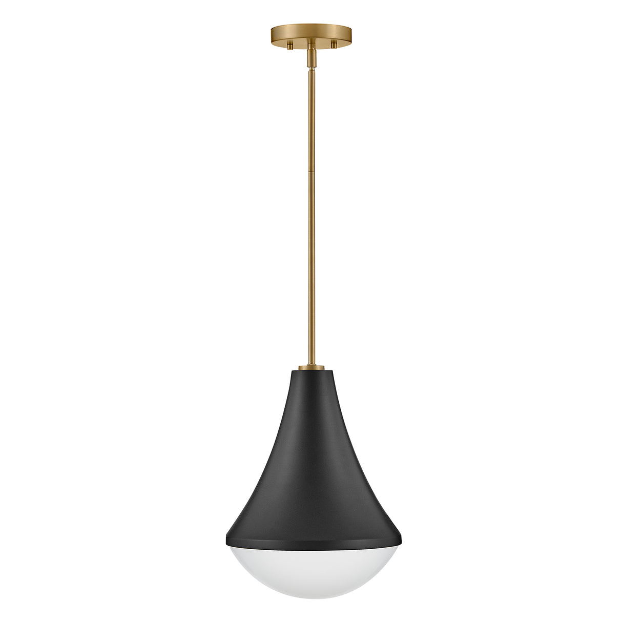 Skylar Pendant 11", Matte Black and Satin Brass