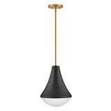 Skylar Pendant 11", Matte Black and Satin Brass