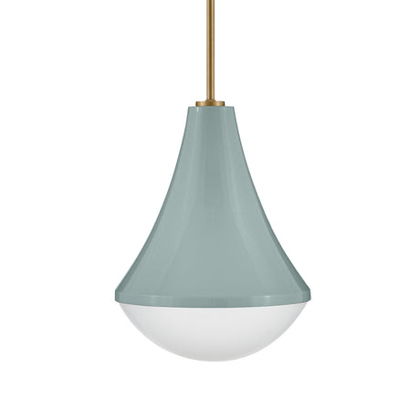 Skylar Pendant 11", Aquaverde and Satin Brass