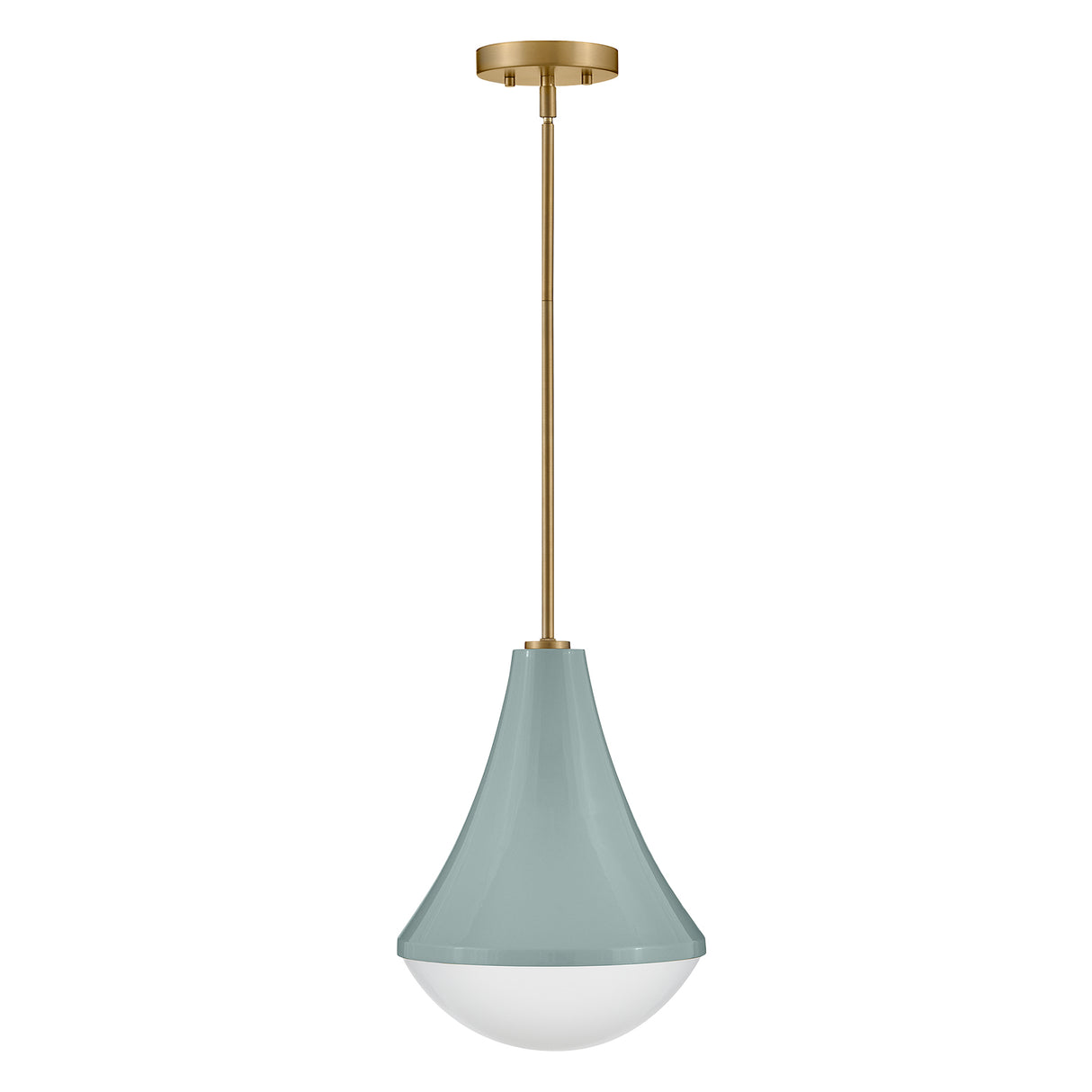 Skylar Pendant 11", Aquaverde and Satin Brass