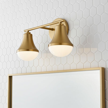 Skylar 2 Light Vanity, Satin Brass
