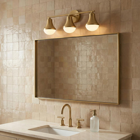 Skylar 3 Light Vanity, Satin Brass