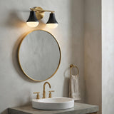 Skylar 2 Light Vanity, Matte Black and Satin Brass