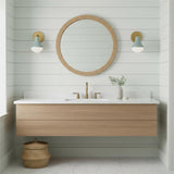 Skylar Wall Sconce 9", Aquaverde and Satin Brass