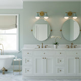 Skylar 2 Light Vanity, Aquaverde and Satin Brass