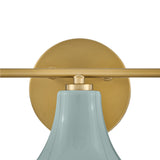 Skylar 3 Light Vanity, Aquaverde and Satin Brass