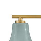 Skylar 3 Light Vanity, Aquaverde and Satin Brass
