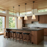 Connie Pendant 11, Black and Opal Glass for Modern home with Wood Cabinets