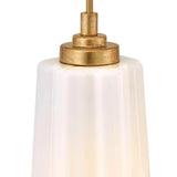Connie 5 Light Pendant 16",  Rustic Brass and Opal Glass