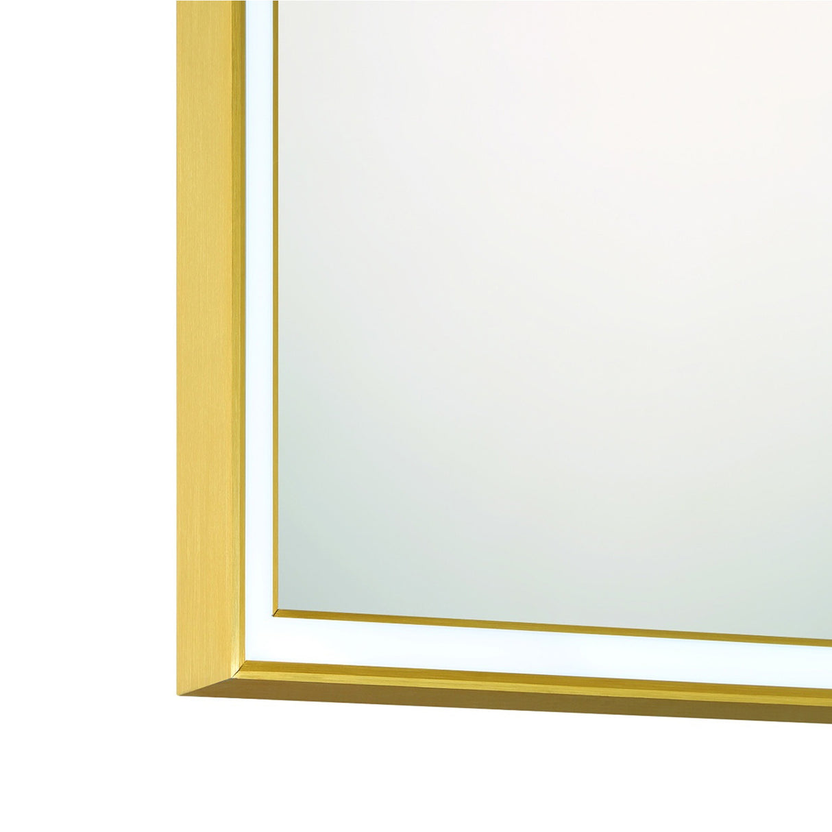 Albin Medium LED Square Mirror 32" x 32", Brushed Brass