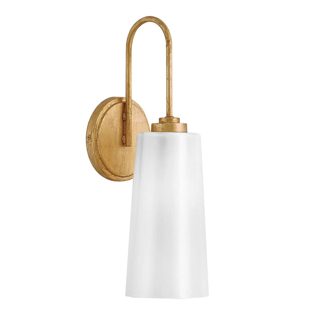Connie Wall Sconce 17", Rustic Brass with Opal Glass