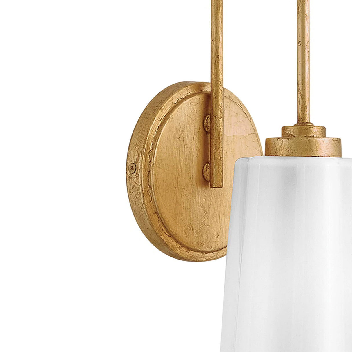 Connie Wall Sconce 17", Rustic Brass with Opal Glass