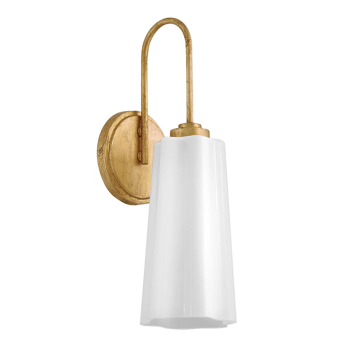 Connie Wall Sconce 17", Rustic Brass with Opal Glass