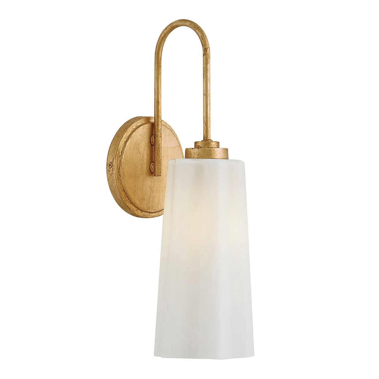 Connie Wall Sconce 17", Rustic Brass with Opal Glass