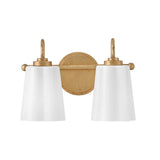 Connie 2 Light Vanity, Rustic Brass with Opal Glass