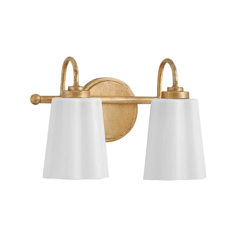 Connie 2 Light Vanity, Rustic Brass with Opal Glass