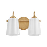 Connie 2 Light Vanity, Rustic Brass with Opal Glass