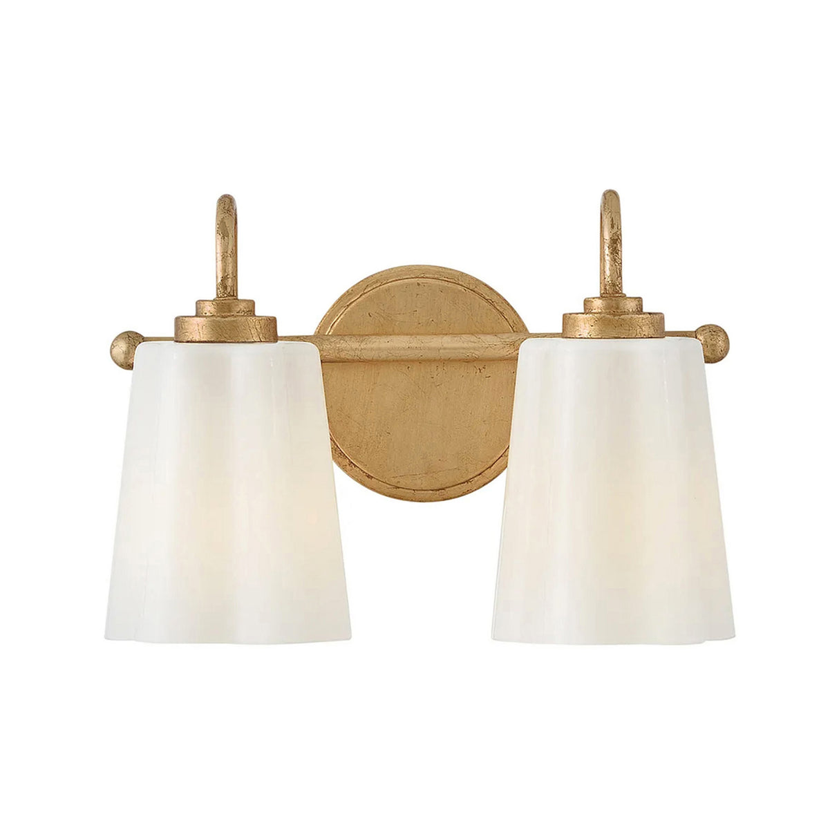 Connie 2 Light Vanity, Rustic Brass with Opal Glass
